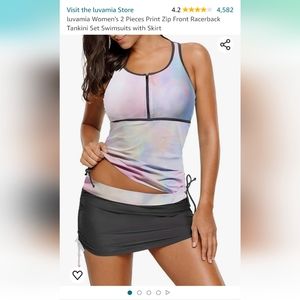 Luvamia 2 Piece Zip Front Swim Set